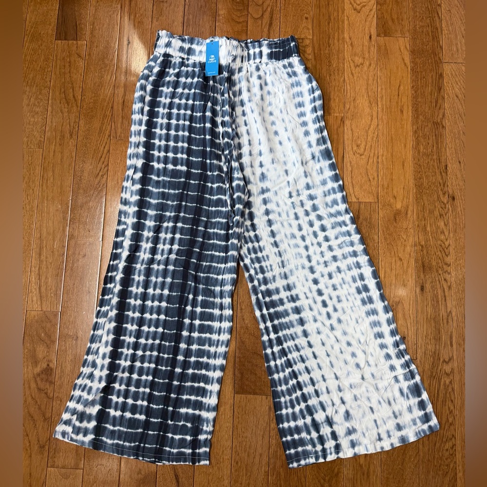 Cupshe Spun Sugar Tie Dye Navy Blue and White Tie-Dye Pants Size Large